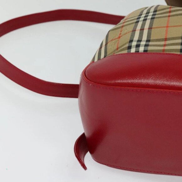 BURBERRY Nova Check Backpack Canvas Beige Red gold Auth BD1627 - Picture 9 of 15